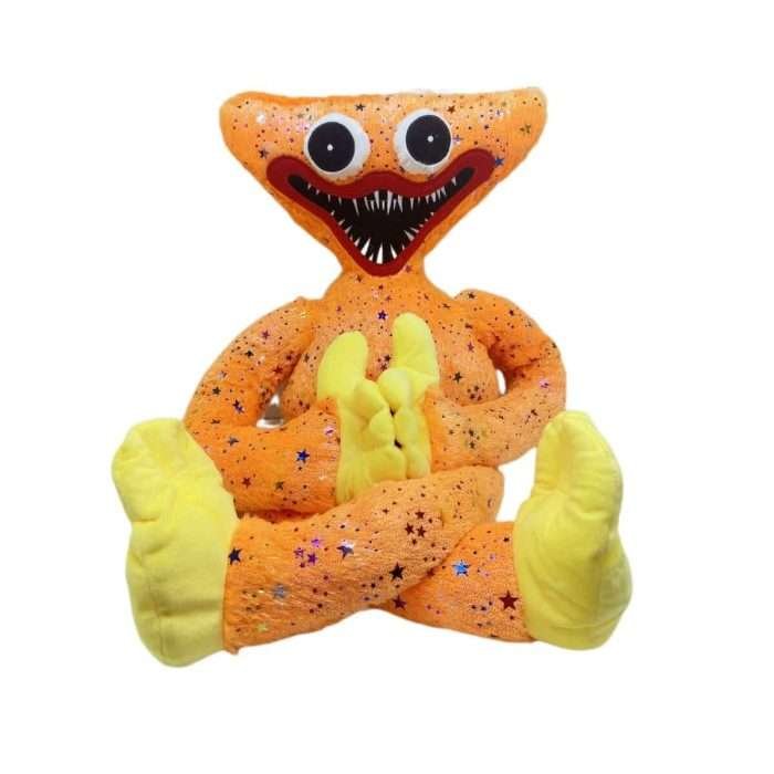 orange Poppy Playtime Plush Toy Doll with Sparkling Stars