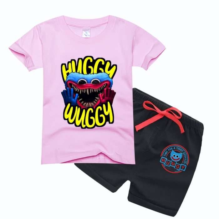Cotton Huggy Wuggy T Shirt Set for Kids
