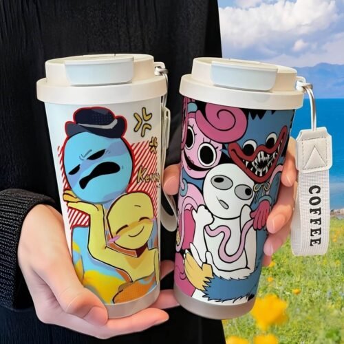 Poppy Playtime 18 oz Tumbler – 6 Collectible Prints, 316 Steel Inside, Straw-or-Sip Lid