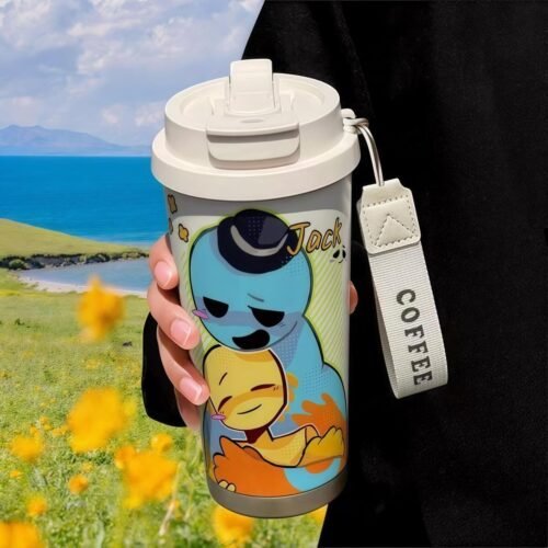 Poppy Playtime 18 oz Tumbler – 6 Collectible Prints, 316 Steel Inside, Straw-or-Sip Lid