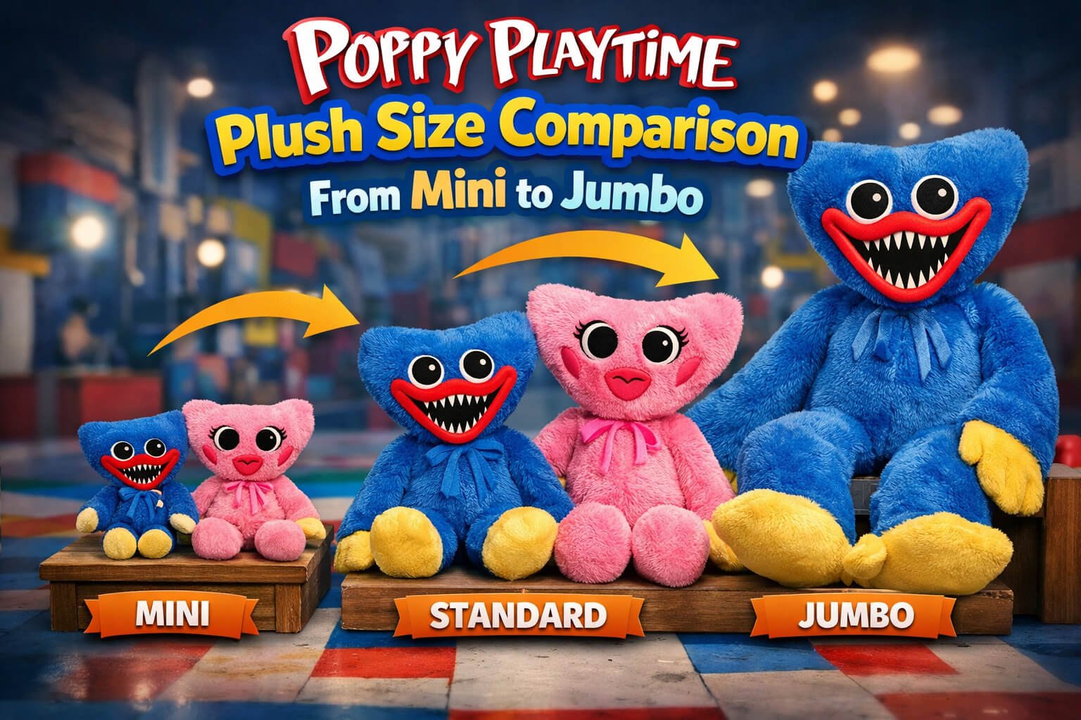 Poppy Playtime Plush Size Comparison: From Mini to Jumbo