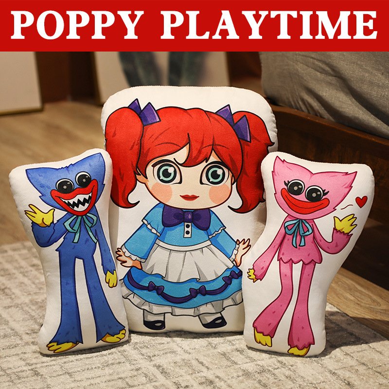 Poppy Playtime Plush Pillow Set - Huggy Wuggy, Kissy Missy & Poppy Doll Cushion - 35cm & 45cm Game Fan Collectible Toys 3 Poppy Playtime Plush Pillow Set - Huggy Wuggy, Kissy Missy & Poppy Doll Cushion - 35cm & 45cm Game Fan Collectible Toys