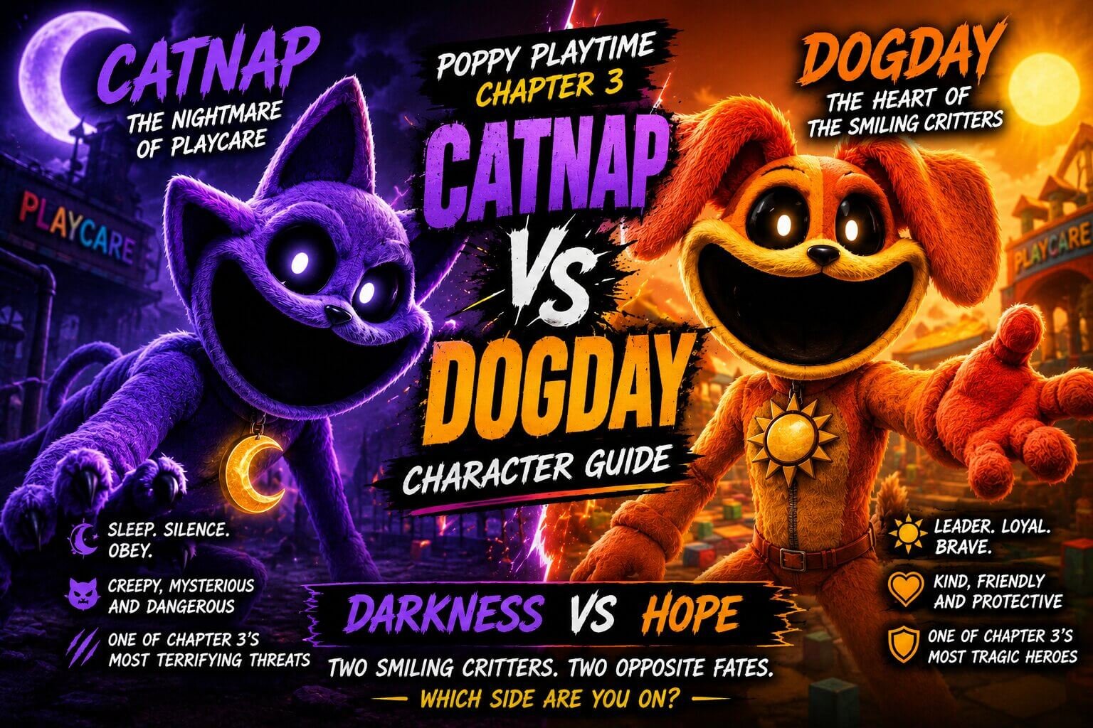 CatNap vs DogDay: Full Character Guide for Poppy Playtime Fans
