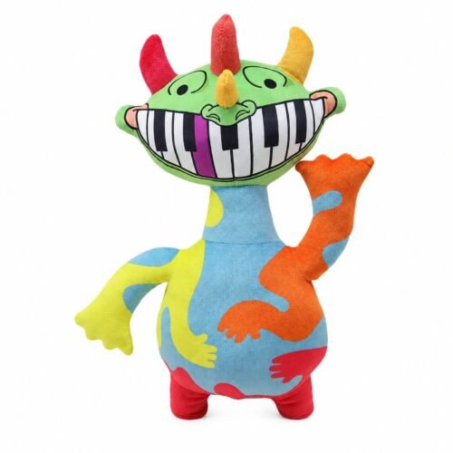 30 cm Colorful Musical Monster Plush with Piano Teeth Smile