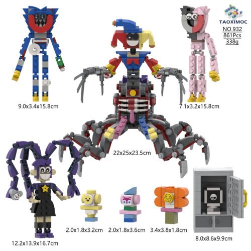 Poppy Playtime Boss Prototype & Spider Clown 8-Piece Building Blocks Set (861 Pcs)