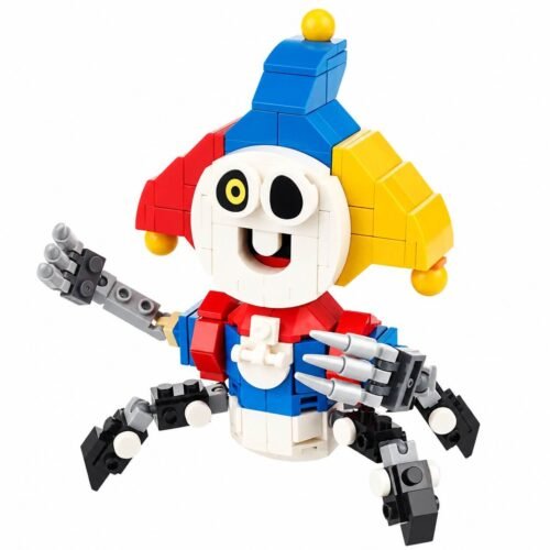 Colorful Brick-Built Jester Robot