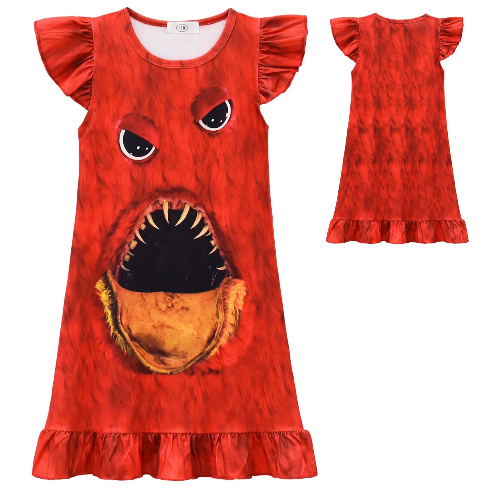 Kids Poppy Playtime Chapter 5 Chum Chompkins Pajamas & Dress Set - Red Monster Costume Outfits 4 Kids Poppy Playtime Chapter 5 Chum Chompkins Pajamas & Dress Set - Red Monster Costume Outfits - Image 3