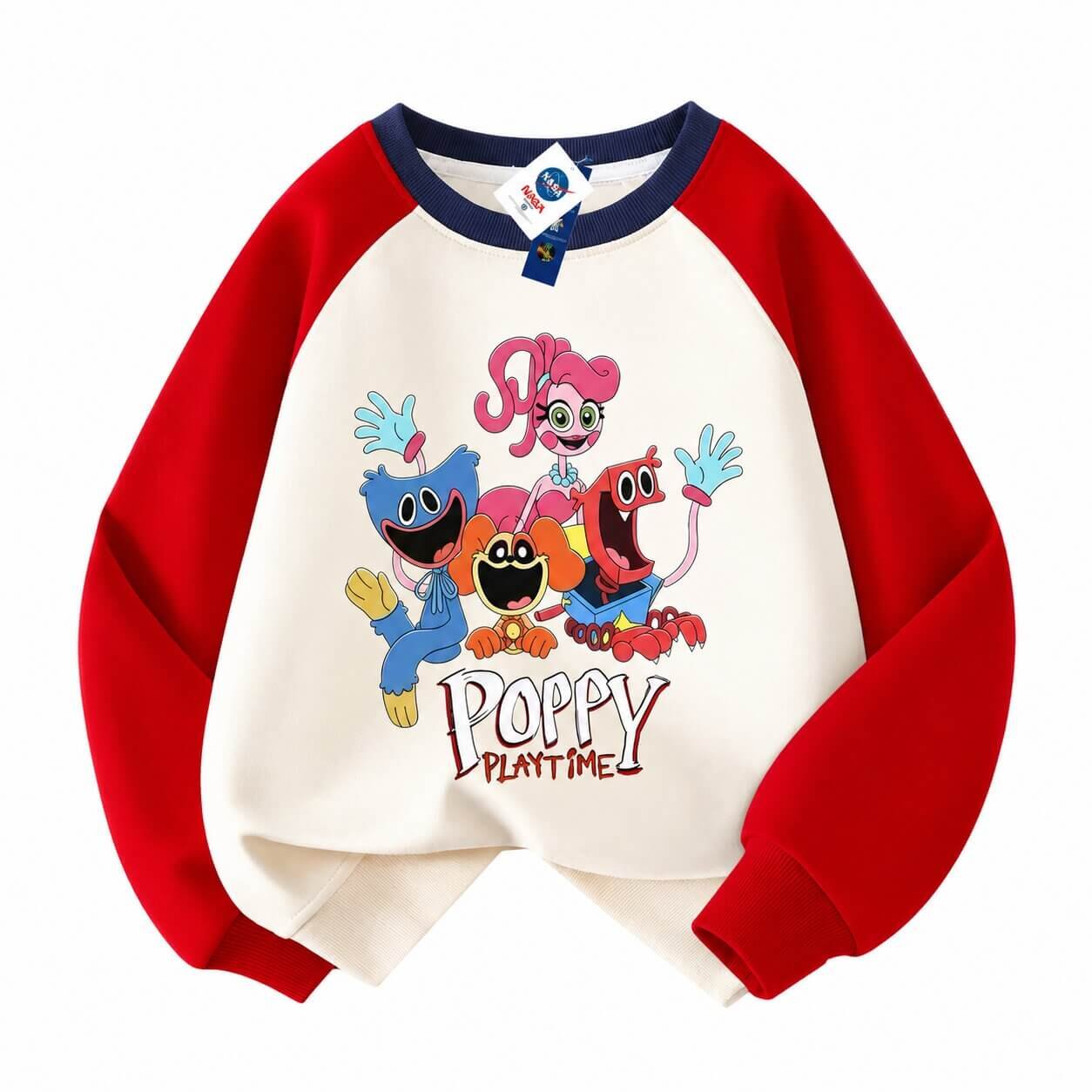 Poppy Playtime Smiling Critters Kids Raglan Sweatshirt - Regular & Fleece Lined Pullover (Sizes 100-160) 5 Poppy Playtime Smiling Critters Kids Raglan Sweatshirt - Regular & Fleece Lined Pullover (Sizes 100-160) - Image 4